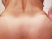 Biggest dildo gets swallowed up by petit tight pussy 5/16