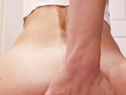 Biggest dildo gets swallowed up by petit tight pussy 7/16