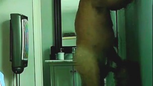 MILF in white lingerie gives handjob and gets face fucked against the wall by husband