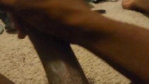 Got naked immediately after work and stroked my cock in my closet