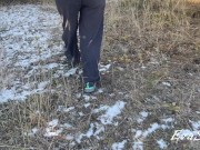 Open pussy pissing in the woods 2/16