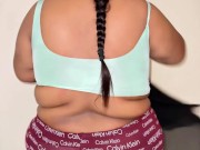 Saudi Beautiful Big Ass & Huge Tits BBW Hot Anippe BraPanty & Hijab Wear & Want Fuck From StepCousin 14/16