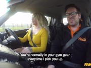 Fake Driving School - Hot Briitsh blonde with large tits sex in a car 2/16
