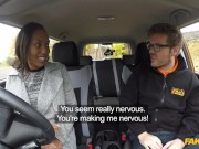 Fake Driving School - Teen Ebony is creampied during a driving lesson 1/16