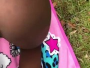 SOFT LIL CHOCOLATE BUBBLE BUTT TOOTS UP AND THROWS IT BACK WHILE GORILLA PUNCHER FUCKS OUTSIDE!!!!!! 9/16