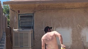 Public dildo riding in my back yard