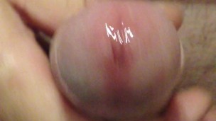 Stroking my precum leaking cock until I spray a big load of Cum
