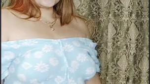 Pretty girl in a pretty blue dress