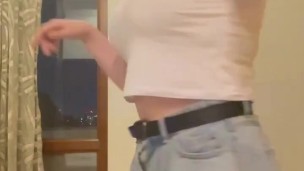 Sexy college girl with big tits.