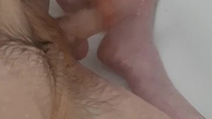 Teen keeps heavy breathing and dirty talking while wanking in the shower