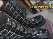 Bootjob + goth platform boots = Cumshot 15/16