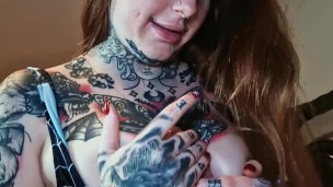 British Alternative Tattood Girl - Huge Cock Blowjob - YourFaveCumSlut AKA Goddess Meg