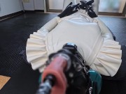 [latex] White rubber doll elevated deep throat blow job💜 - Screenshot 13 of 16 - Bdsm