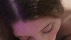 Caught him jerking off and helped him finish the job - blowjob POV with cumshot