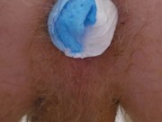 Pushing 2 rolled diapers out 7/16