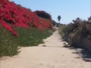 Exhibitionist wife walking and flashing big ass in public again