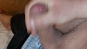 Daddy with a boner wanking & precum
