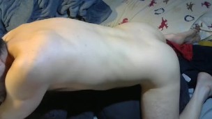 Frotting my vibrator on the bed