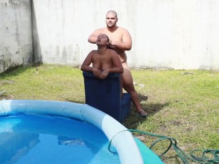 Unfaithful wife fucks her neighbor while her husband works