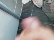 Quick jerkoff in hotel showing my big load