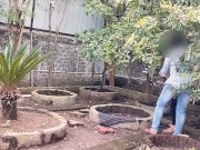 Public garden Sex Girlfriend with boyfriend blowjob and fucking without condom 11/16