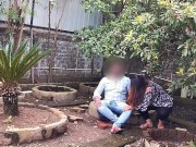 Public garden Sex Girlfriend with boyfriend blowjob and fucking without condom 2/16