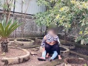 Public garden Sex Girlfriend with boyfriend blowjob and fucking without condom 5/16
