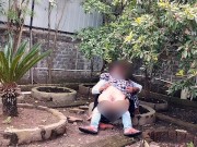 Public garden Sex Girlfriend with boyfriend blowjob and fucking without condom 6/16