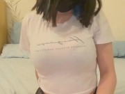 A pretty girl with big tits is waiting for you on the crib.