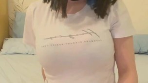 A pretty girl with big tits is waiting for you on the crib.