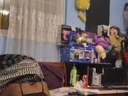 Tired ebony shows phat ass in bodysuit 3/16