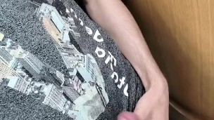 Teen jerking off in bathroom while no one sees