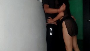 I ask my stepbrother for a favor and he makes us fuck in the hallway at home