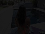 BANGBROS - Sexy Sisi Rose Has Hot Pool Sex With Derek Savage And She Swallows Him Cum 1/16