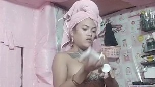 Ladyboy play dick and breast