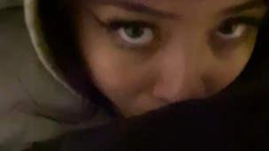 Gray Hoodie On While I Suck My Boyfriends HUGE Cock :3