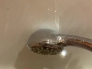 Underwater masturbation with hand and shower