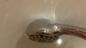 Underwater masturbation with hand and shower