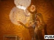 Sexy blonde in a retro tease and solo 6/16