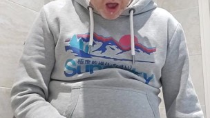 Just wanking my hairy uncut cock through the zip of my jeans.