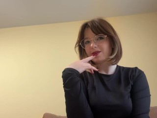 Sexy brunette strokes her beautiful body