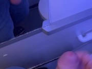 Snake on a Plane! Stroking Big Uncut Cock in Airplane Bathroom! Onlyfans Uncutmnguy21