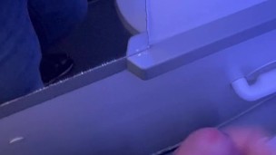 Snake on a Plane! Stroking Big Uncut Cock in Airplane Bathroom! Onlyfans Uncutmnguy21
