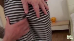 Cute little Asian babe has her pussy fucked open by a big cock