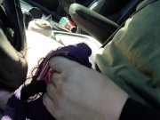 Cumming in friends panties while driving almost caught 11/16
