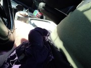 Cumming in friends panties while driving almost caught 13/16