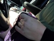 Cumming in friends panties while driving almost caught 14/16