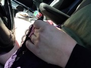 Cumming in friends panties while driving almost caught 16/16