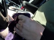Cumming in friends panties while driving almost caught 9/16