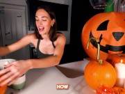 TOPLESS PUMPKIN CARVING - Screenshot 1 of 16 - Brunette